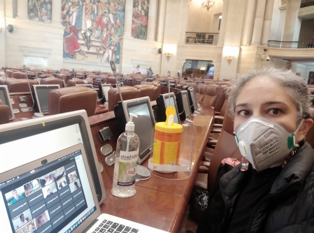 María José Pizarro, hace presencia física en el Congreso virtual