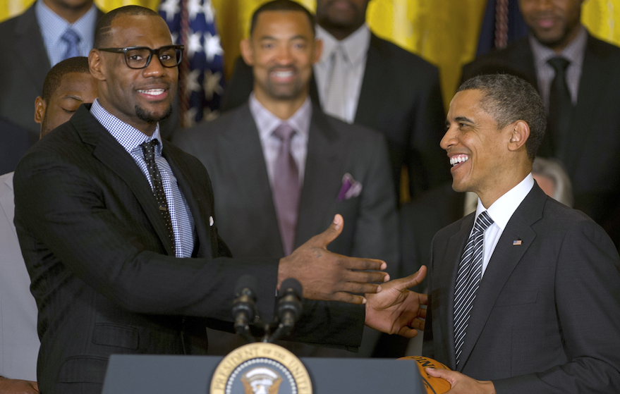 Lebron James junto a Barack Obama
