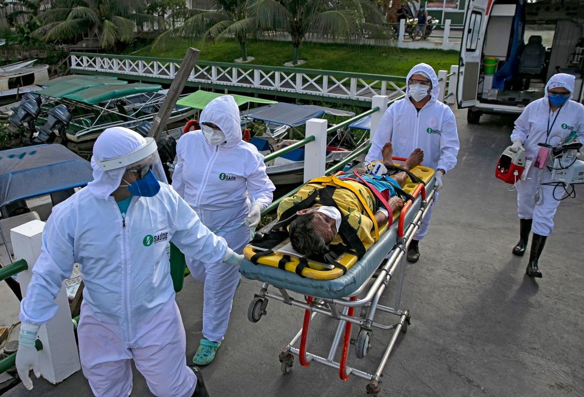 Paciente con coronavirus en Porte, estado de Pará, Brasil