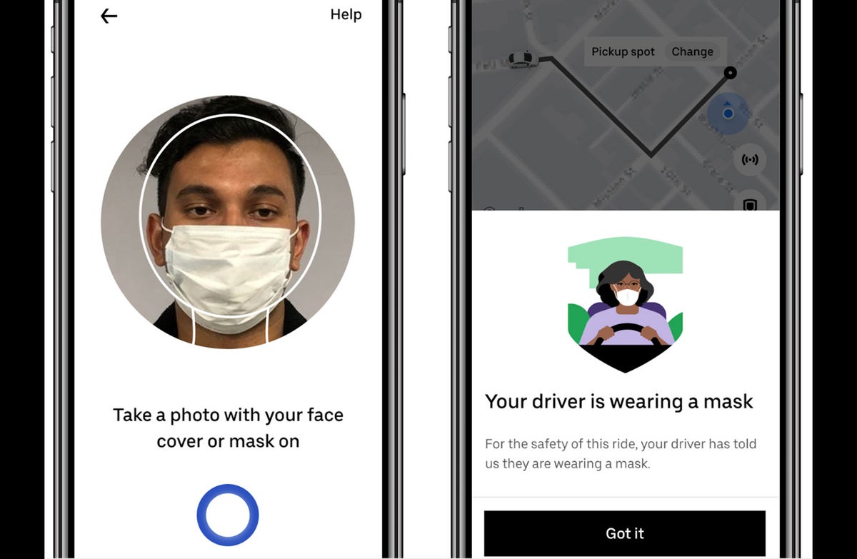 Uber lanza sistema de verificación con tababocas