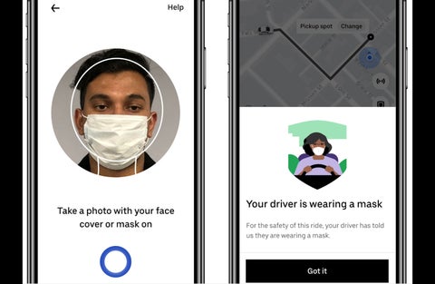 Uber lanza sistema de verificación con tababocas