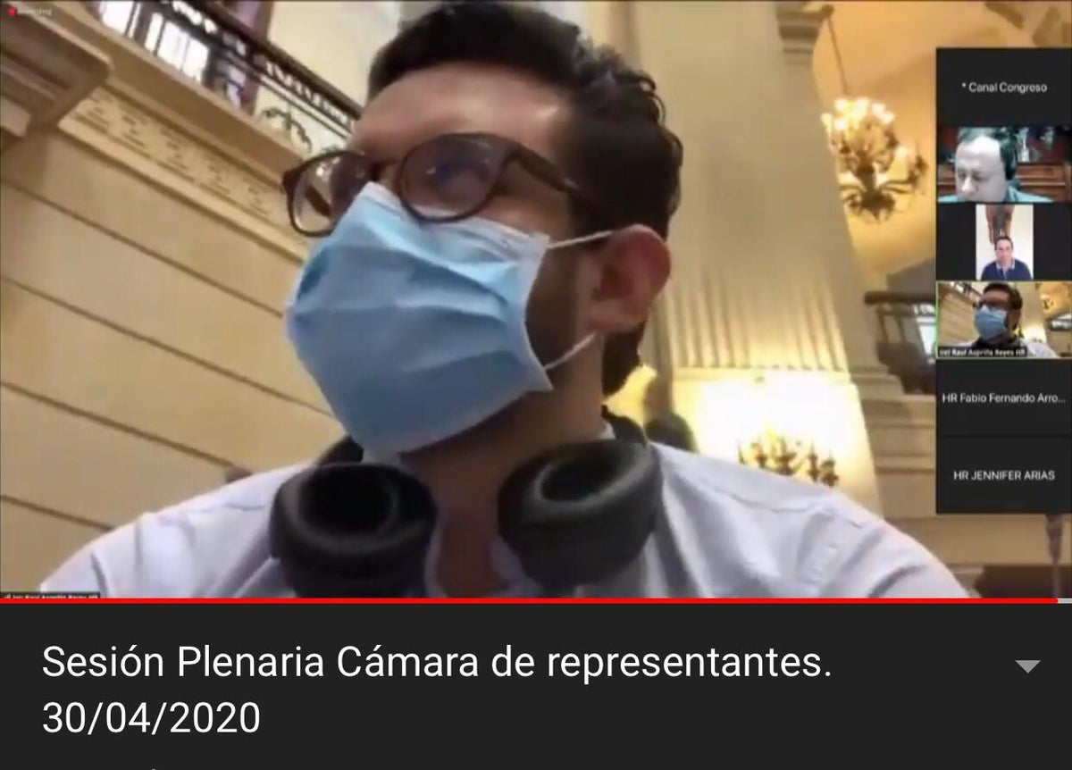 Inti Asprilla en sesión presencial del Congreso de la República