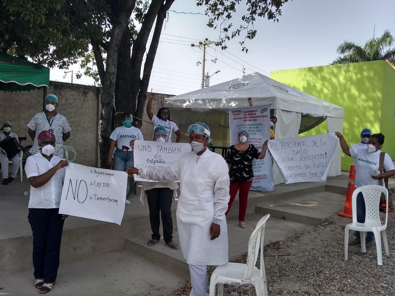 Protesta de médicos en Colombia