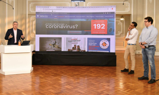 Presidente Iván Duque presentando CoronApp