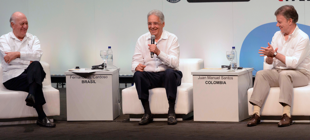 Ricardo Lagos, Fernando Henrique Cardoso y Juan Manuel Santos