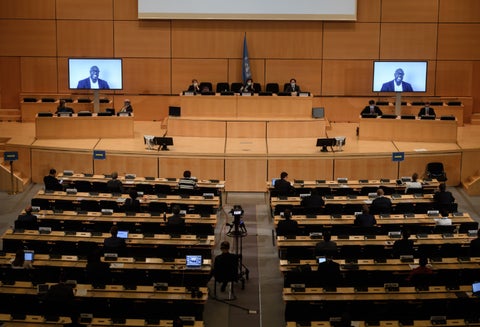 Philonise Floyd, hermano de George Floyd, hablando en debate de la ONU