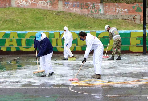 Desinfección en zonas de cuidado especial / Coronavirus en Bogotá