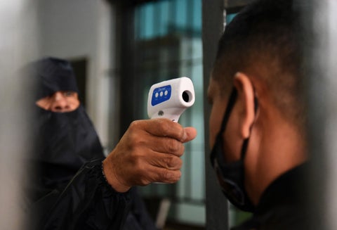 Cárcel en Paraguay / Toma de temperatura / Coronavirus en Paraguay