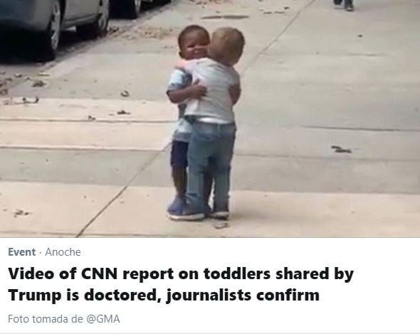 Alerta de Twitter de video manipulado y compartido por Donald Trump