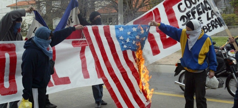 Banderas quemadas de Estados Unidos