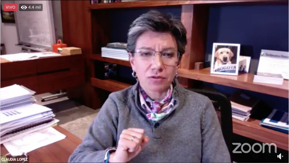 Claudia López en foro virtual