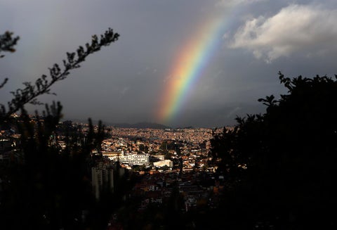 La soledad del céntrico sector de Bogotá, en medio de la cuarentena estricta por la pandemia.