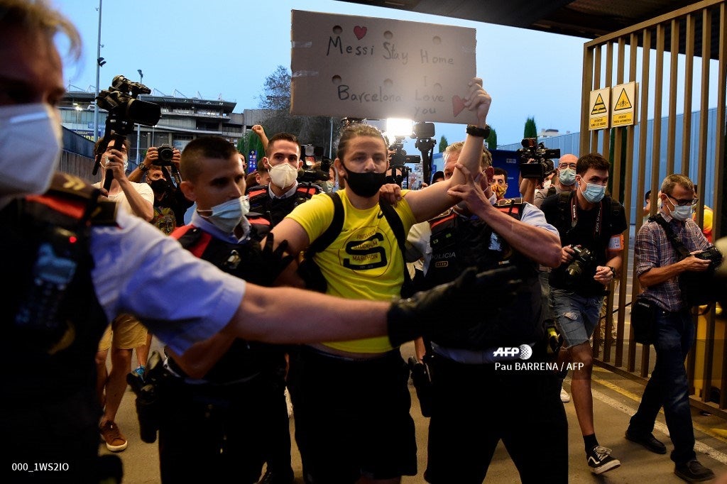 Protestas en Barcelona - Lionel Messi