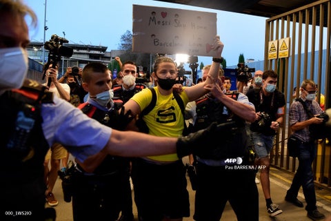 Protestas en Barcelona - Lionel Messi