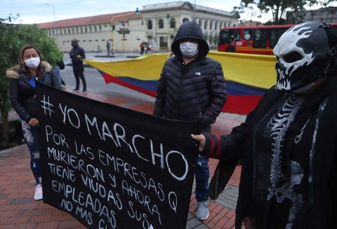 Protesta de comerciantes en Bogotá
