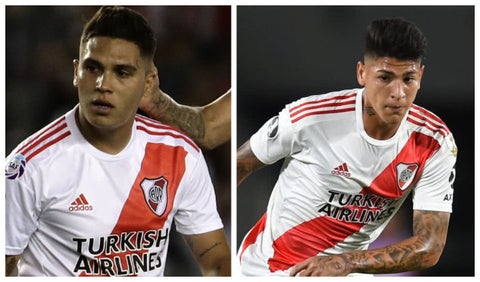 Juan Fernando Quintero y Jorge Carrascal en River Plate
