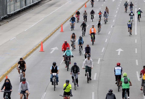 Ciclovía en Bogotá después de cuarentena, 30 de agosto de 2020