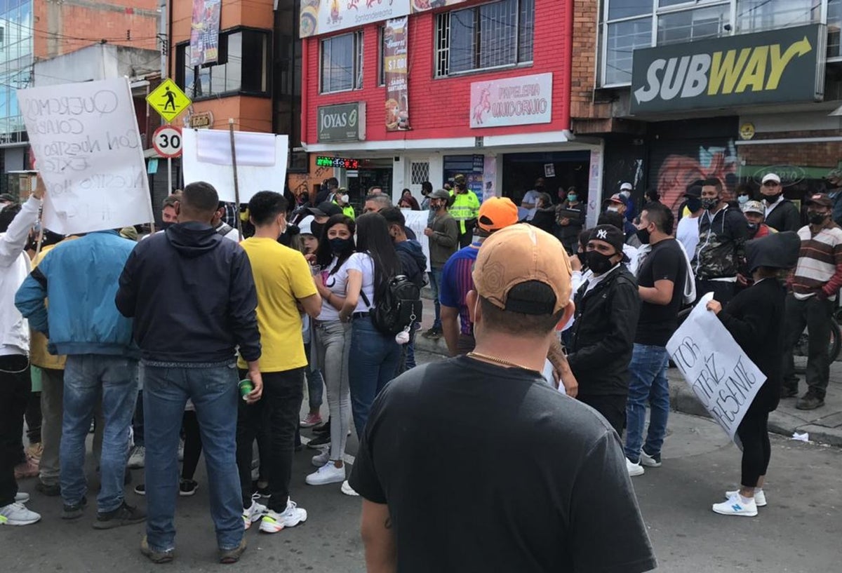 Protesta de comerciantes en Bogotá