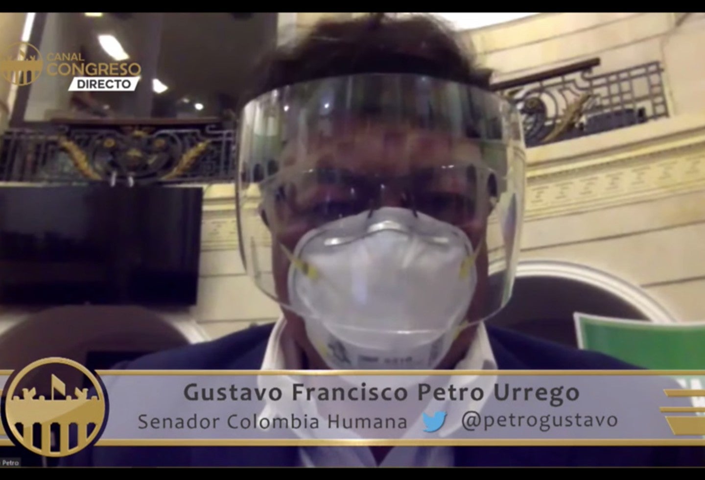 Gustavo Petro en sesión virtual por pandemia