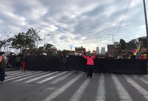 Protesta de comerciantes en la Avenida Caracas