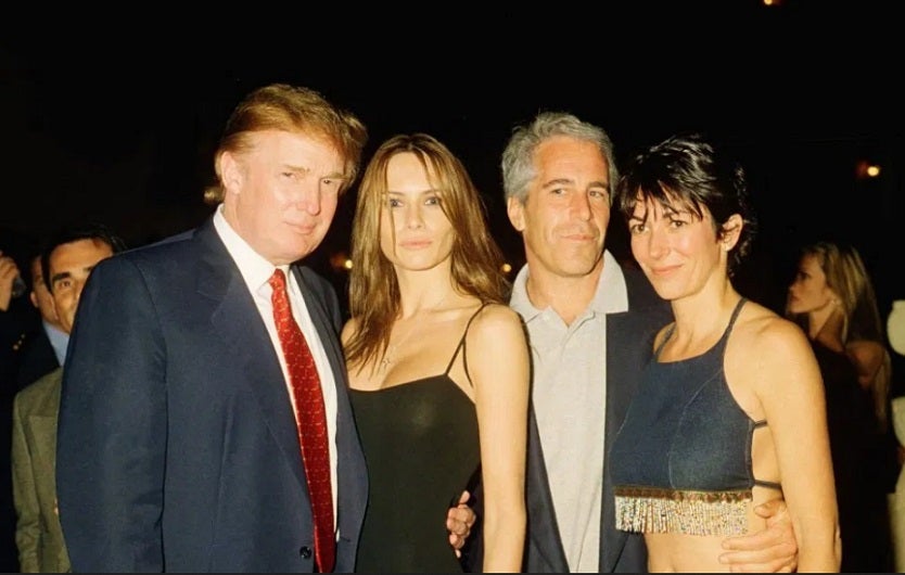 Donald Trump, Melania, Jeffrey Epstein y Ghislaine Maxwell