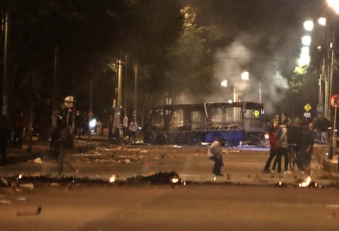Bus del SITP incinerado