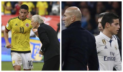 James con Zidane y Pékerman
