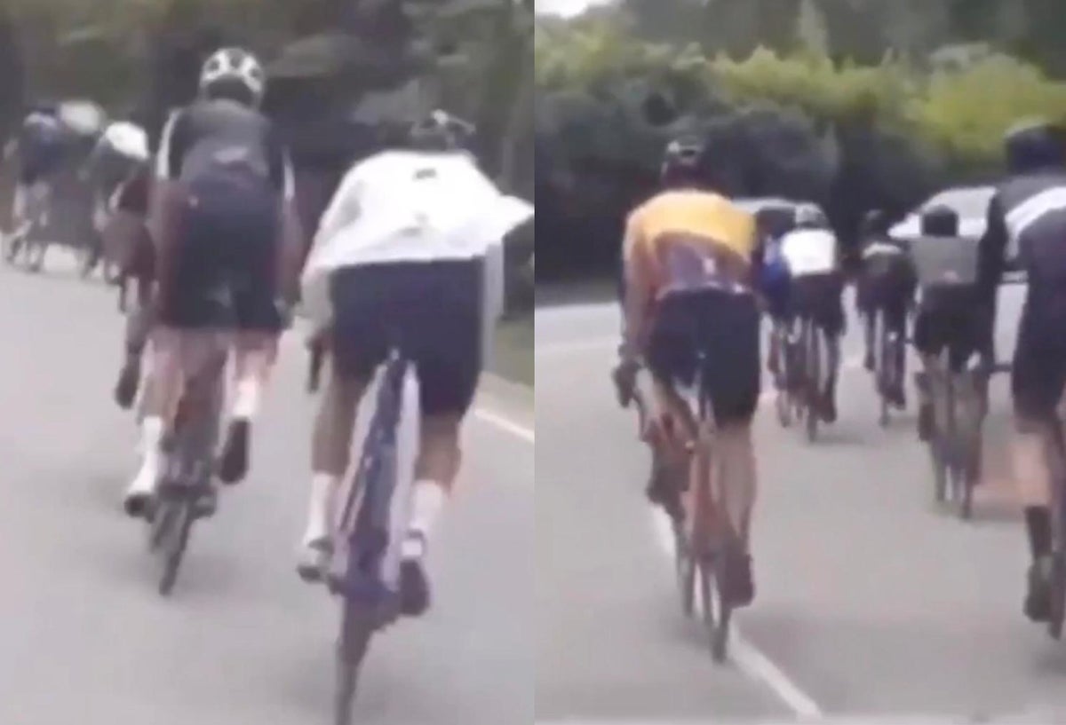Conductora en Antioquia arremete contra los ciclistas