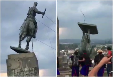 Tumban estatua de Sebastián de Belalcázar