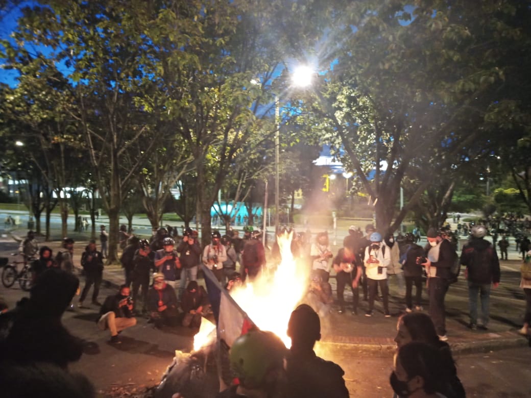 Protesta en el centro de Bogotá