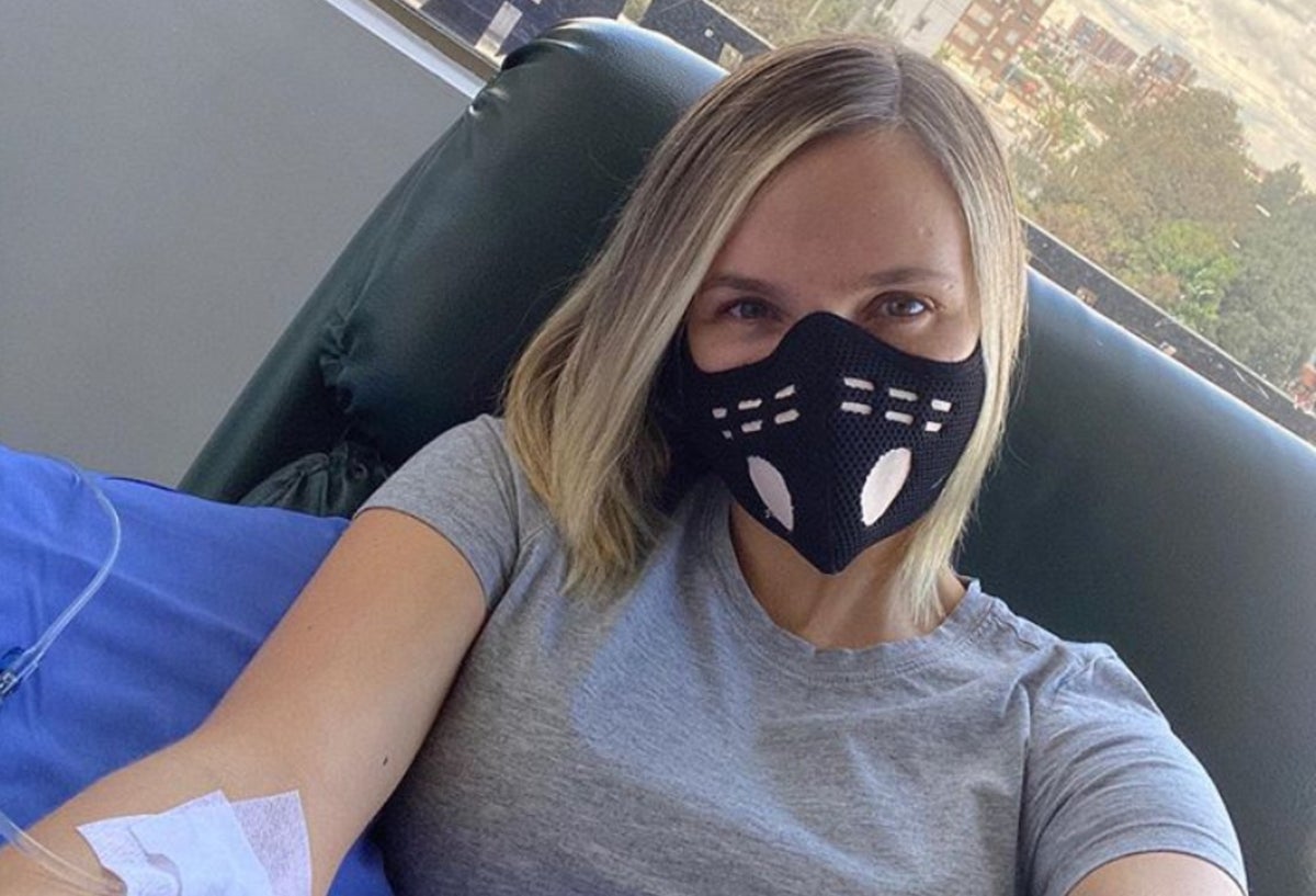 Elizabeth Loaiza durante una quimioterapia