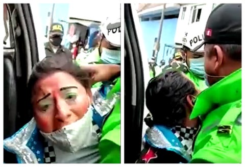 Payasos detenidos en Perú