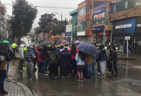 Protesta de comerciantes en el 20 de julio en Bogotá