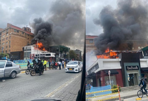 Se registra fuerte incendio en la localidad de Chapinero