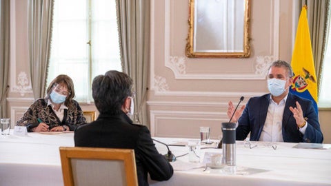 Presidente Duque en reunión con Claudia López.