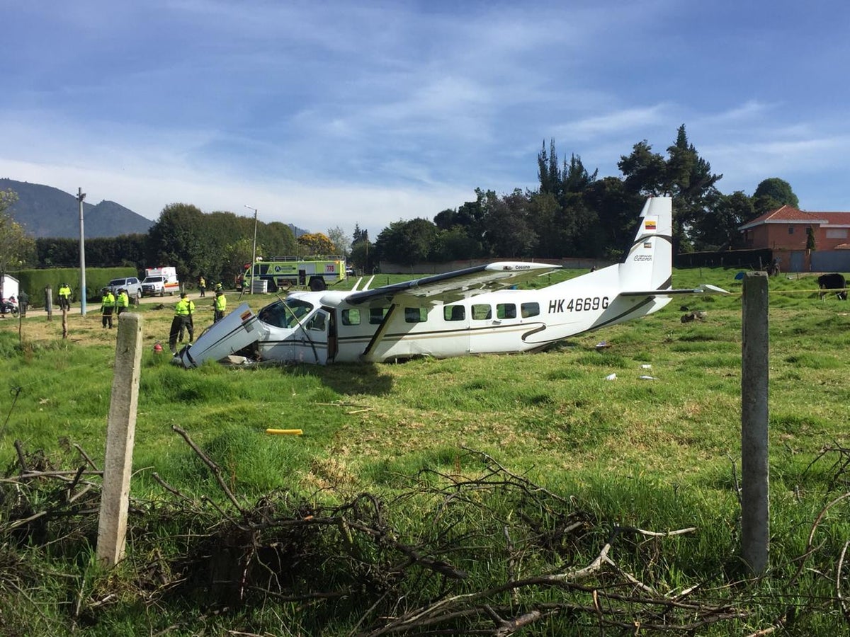 Avioneta accidentada en Bogotá