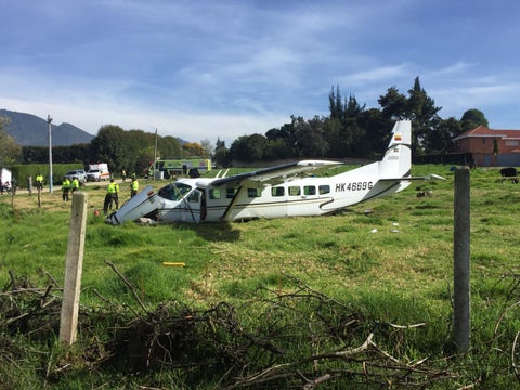 Avioneta accidentada en Bogotá