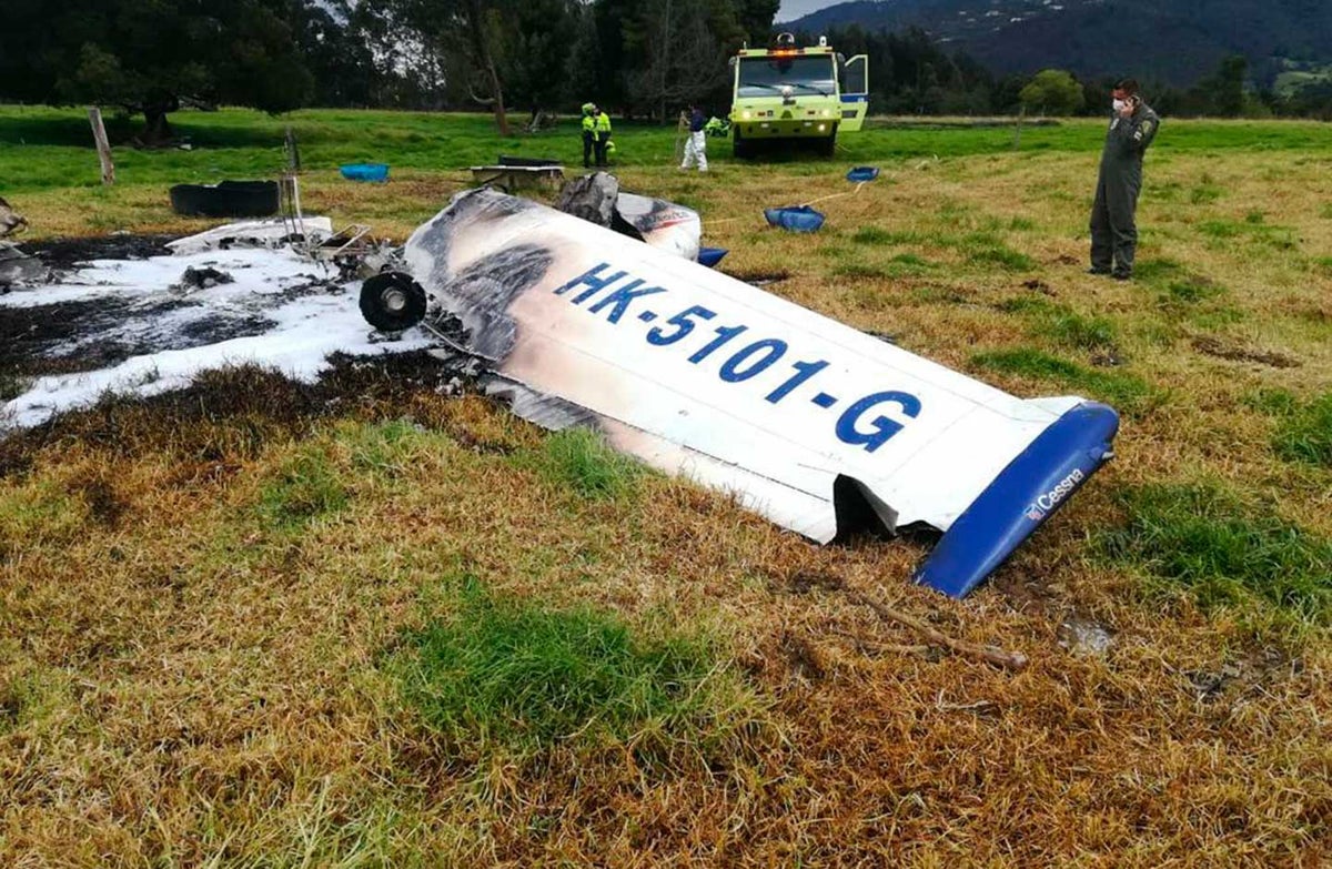 Accidente de avioneta en autopista Norte