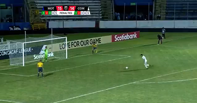 Captura de pantalla de los penales entre Motagua y Comunicaciones.