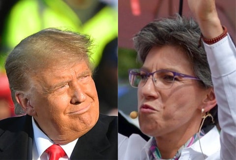 Donald Trump y Claudia López