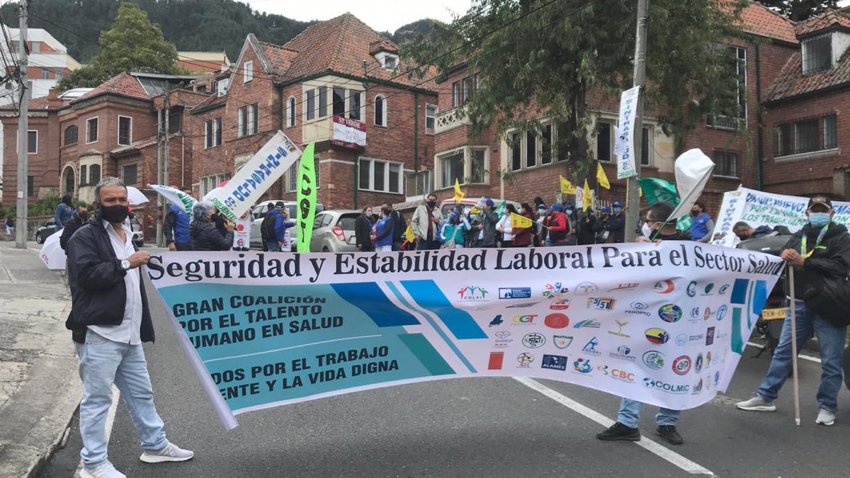 Protesta de médicos en Bogotá