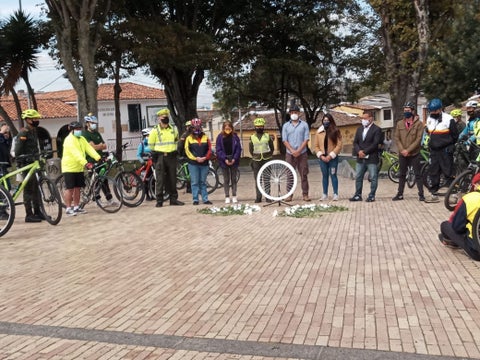 Acto de rechazo al atropellamiento de ciclistas en Bogotá