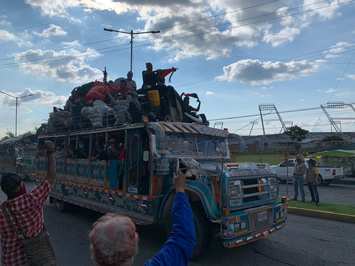 Minga indígena llega a la ciudad de Armenia