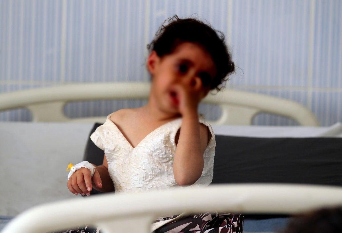 Niña en hospital