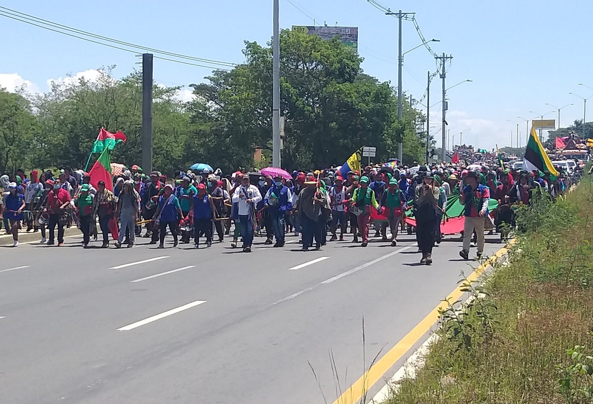 Minga indígna en Cali