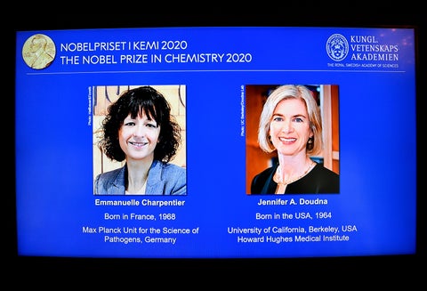 Emmanuelle Charpentier y Jennifer Doudna ganan Nobel de Química 2020
