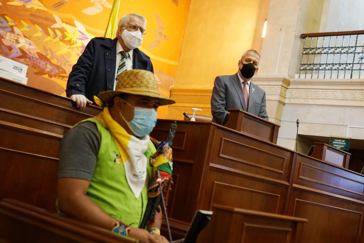 Carlos Gómez representante Consejo Nacional Indígena de Caldas.