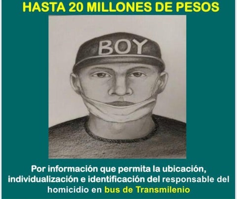 Retrato hablado de presunto asesino de usuario de Transmilenio