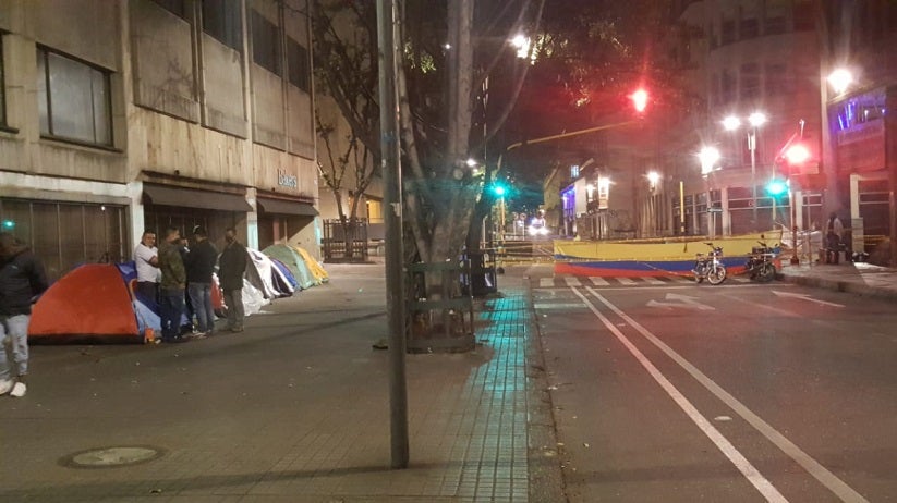 Campamento soldados en retiro