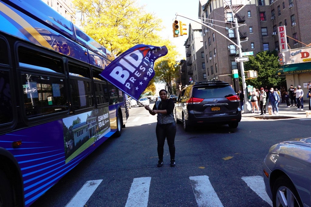 Celebración en Nueva York por la victoria de Joe Biden como nuevo presidente de EE.UU.